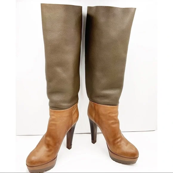 {Sergio Rossi}Platform Leather Boots - Picture 11 of 16